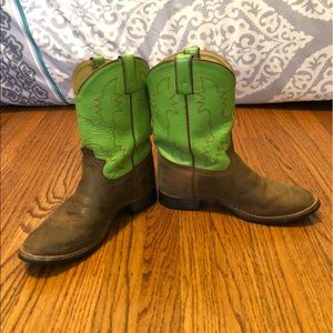 Lime green cowboy boots!